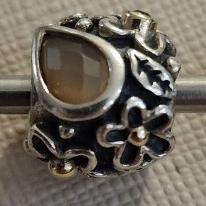 Dew drops flower with orange moonstone